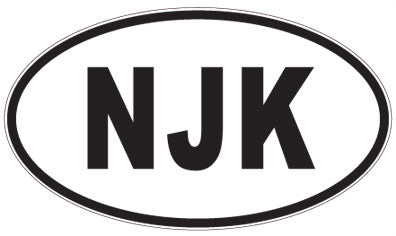 NJK - 3 Letter Initials Oval Sticker