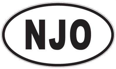 NJO - 3 Letter Initials Oval Sticker