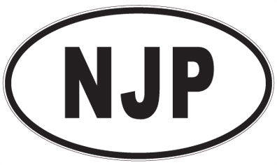 NJP - 3 Letter Initials Oval Sticker