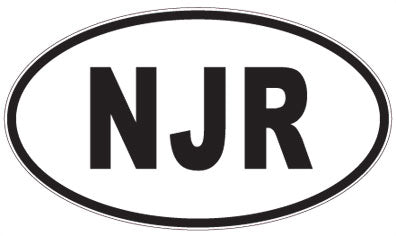 NJR - 3 Letter Initials Oval Sticker
