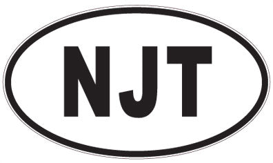 NJT - 3 Letter Initials Oval Sticker