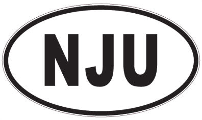 NJU - 3 Letter Initials Oval Sticker