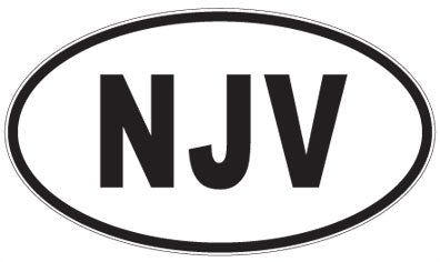 NJV - 3 Letter Initials Oval Sticker