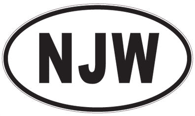 NJW - 3 Letter Initials Oval Sticker