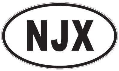 NJX - 3 Letter Initials Oval Sticker