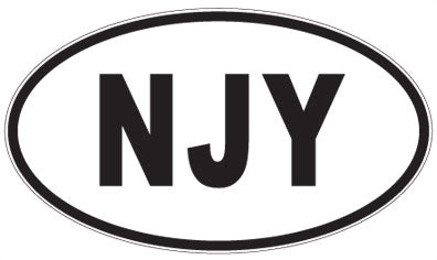 NJY - 3 Letter Initials Oval Sticker