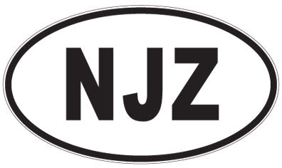 NJZ - 3 Letter Initials Oval Sticker