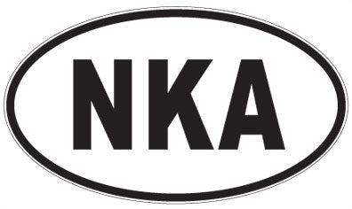 NKA - 3 Letter Initials Oval Sticker