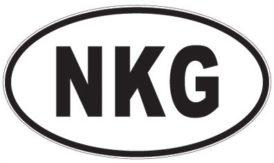 NKG - 3 Letter Initials Oval Sticker