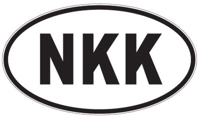 NKK - 3 Letter Initials Oval Sticker
