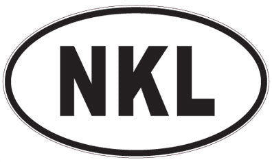 NKL - 3 Letter Initials Oval Sticker