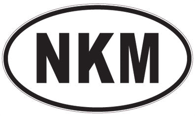 NKM - 3 Letter Initials Oval Sticker