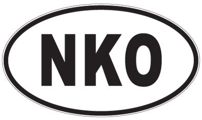 NKO - 3 Letter Initials Oval Sticker
