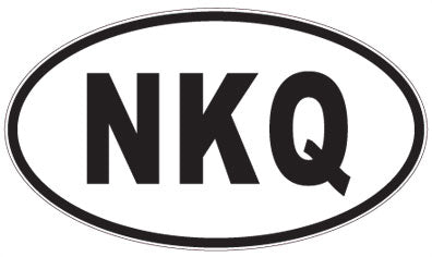 NKQ - 3 Letter Initials Oval Sticker