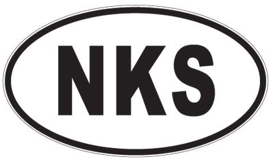 NKS - 3 Letter Initials Oval Sticker