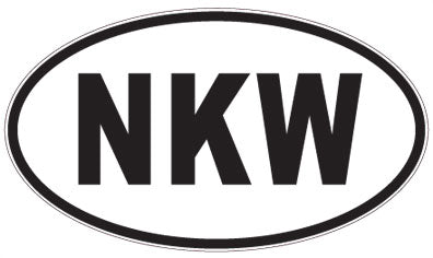 NKW - 3 Letter Initials Oval Sticker