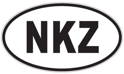 NKZ - 3 Letter Initials Oval Sticker