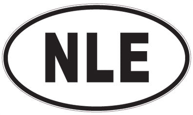 NLE - 3 Letter Initials Oval Sticker