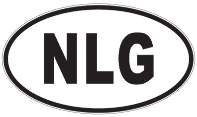 NLG - 3 Letter Initials Oval Sticker