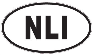 NLI - 3 Letter Initials Oval Sticker