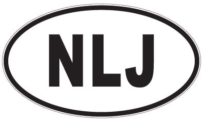 NLJ - 3 Letter Initials Oval Sticker