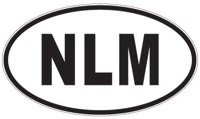 NLM - 3 Letter Initials Oval Sticker