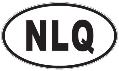 NLQ - 3 Letter Initials Oval Sticker