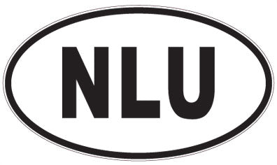 NLU - 3 Letter Initials Oval Sticker