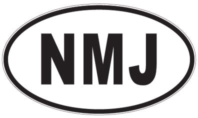 NMJ - 3 Letter Initials Oval Sticker