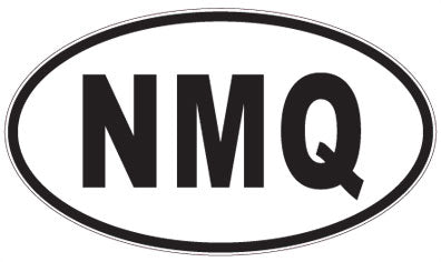 NMQ - 3 Letter Initials Oval Sticker