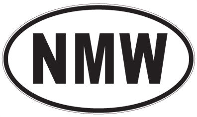 NMW - 3 Letter Initials Oval Sticker