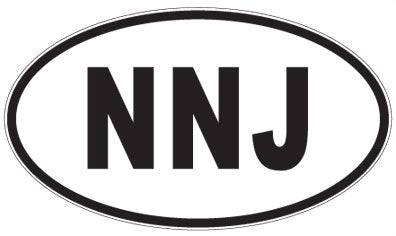 NNJ - 3 Letter Initials Oval Sticker