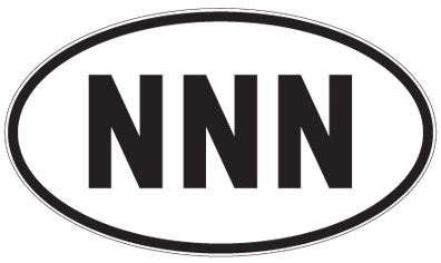 NNN - 3 Letter Initials Oval Sticker