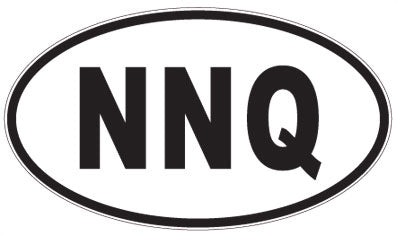 NNQ - 3 Letter Initials Oval Sticker