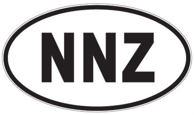 NNZ - 3 Letter Initials Oval Sticker