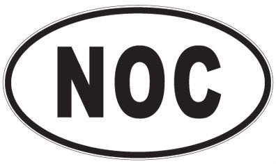NOC - 3 Letter Initials Oval Sticker