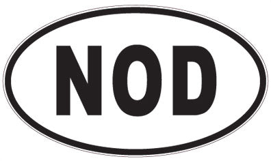 NOD - 3 Letter Initials Oval Sticker