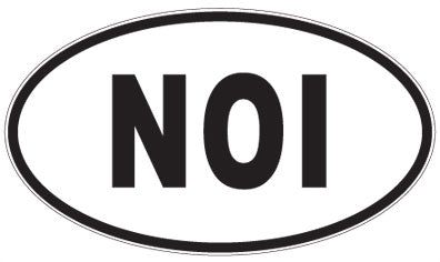 NOI - 3 Letter Initials Oval Sticker