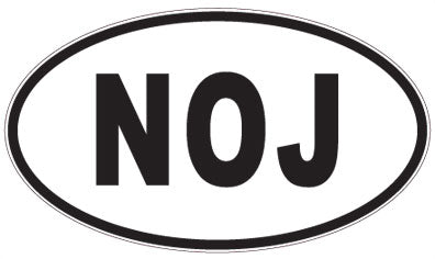 NOJ - 3 Letter Initials Oval Sticker