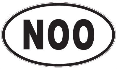 NOO - 3 Letter Initials Oval Sticker
