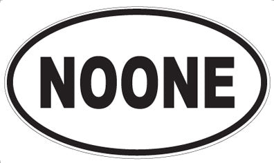 NOONE - Oval Sticker