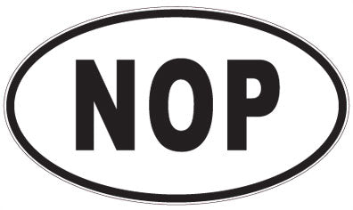 NOP - 3 Letter Initials Oval Sticker