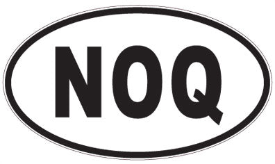 NOQ - 3 Letter Initials Oval Sticker