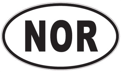 NOR - 3 Letter Initials Oval Sticker