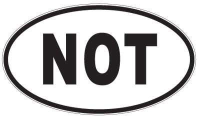 NOT - 3 Letter Initials Oval Sticker