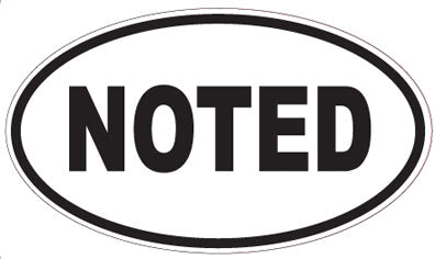NOTED - Oval Sticker