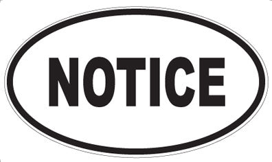 NOTICE - Oval Magnet