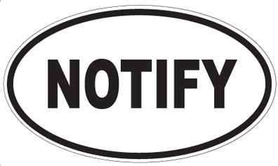 NOTIFY - Oval Sticker