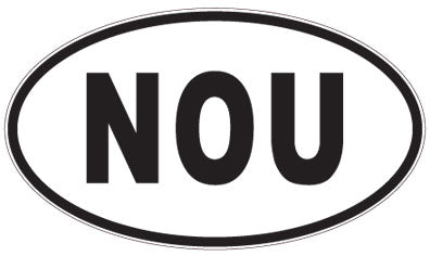 NOU - 3 Letter Initials Oval Sticker