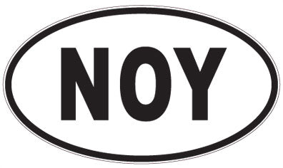 NOY - 3 Letter Initials Oval Sticker